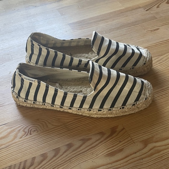 Soludos Black and White Striped Espadrilles size 7.5 - Picture 1 of 4